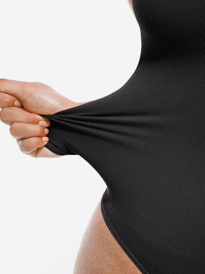 Seamless Crossover Halter Thong Bodysuit