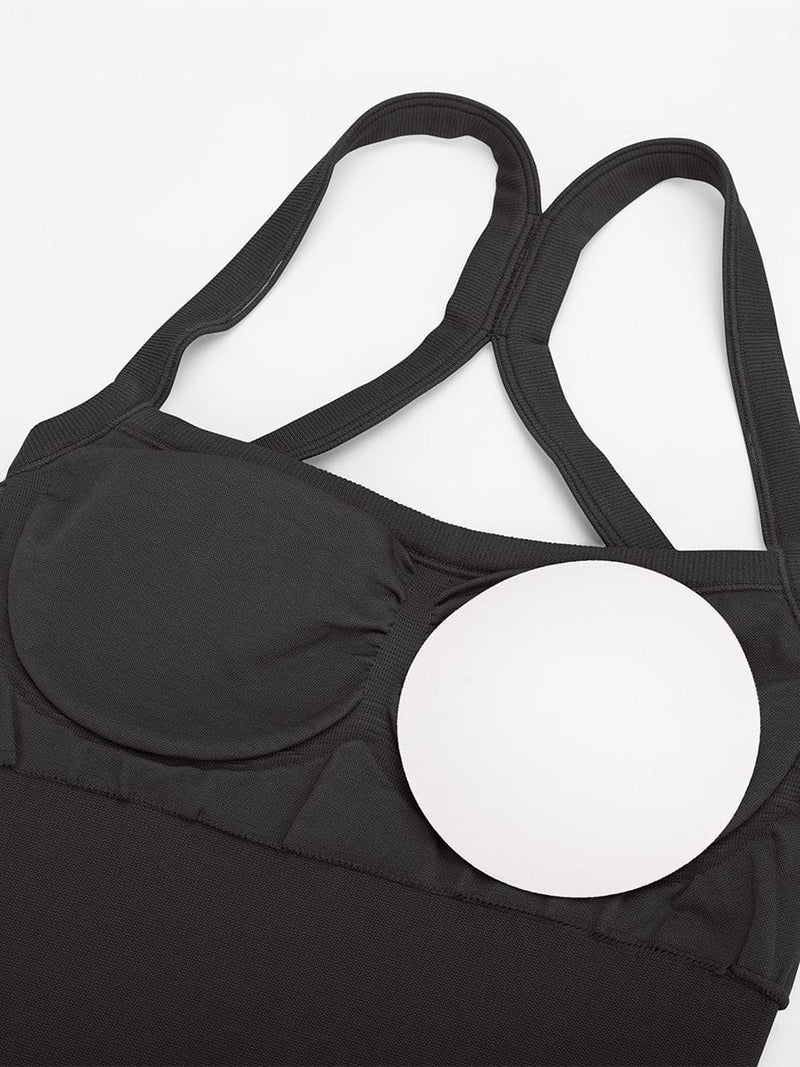 Seamless Sports Shaping 2 in 1 Waist and Tummy Control Bra-free Jumpsuit