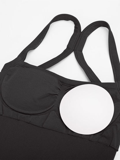 Seamless Sports Shaping 2 in 1 Waist and Tummy Control Bra-free Jumpsuit