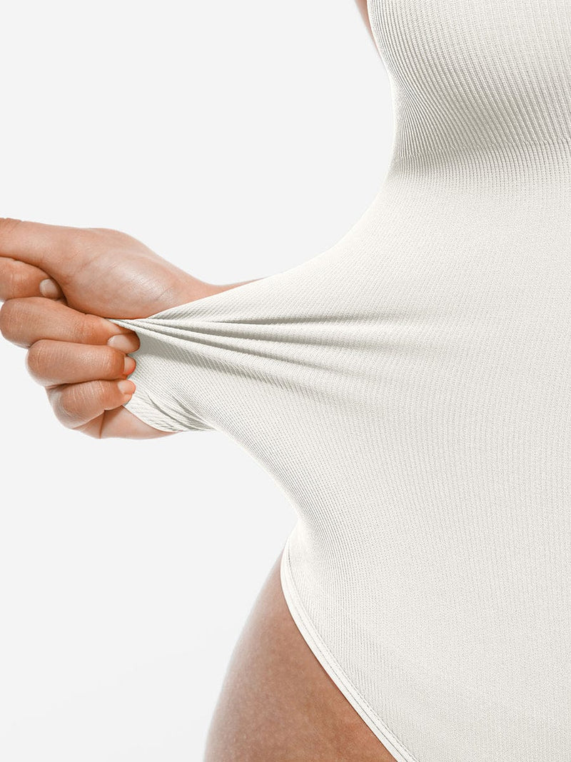 Seamless Crossover Halter Thong Bodysuit