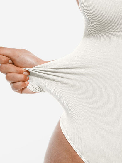 Seamless Crossover Halter Thong Bodysuit