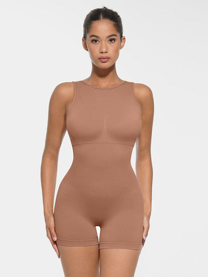 Round Neck Seamless Sexy U Back Shape Shapewear with Removable Cups