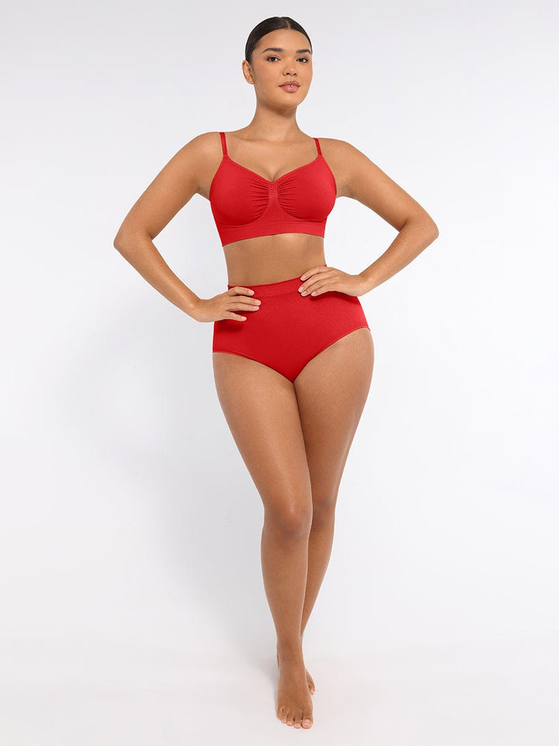 Cueca Modeladora Sem Costuras de Cintura Alta com Efeito Push-Up