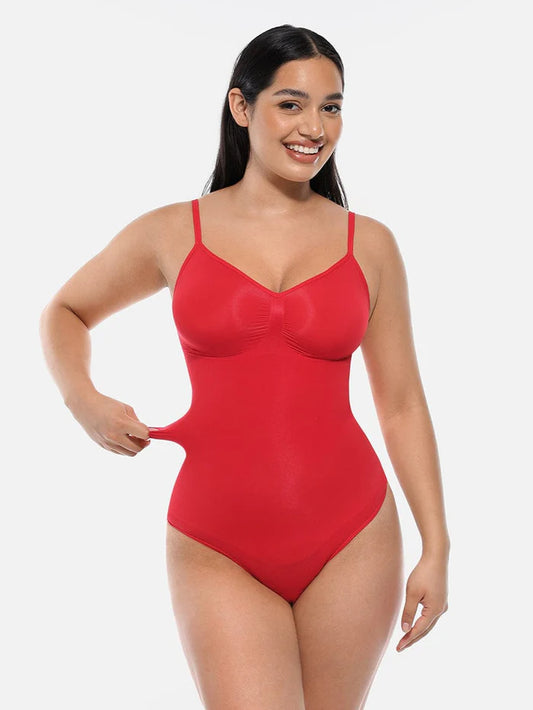 Seamless Covered Bust Jumpsuit Thong Bodysuit