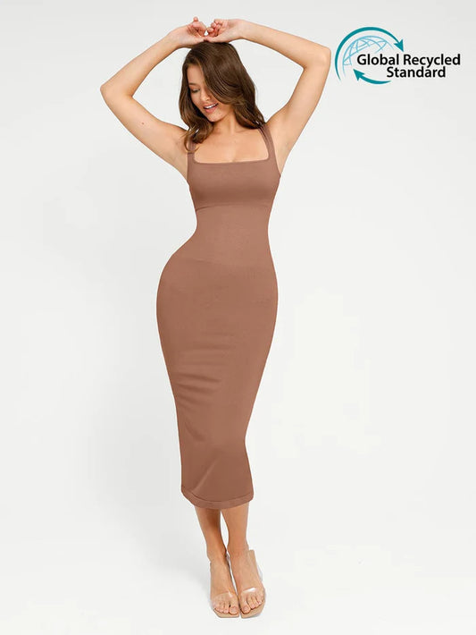 Eco-friendly Seamless 360° Waist Control Spaghetti Strap Suspender Long Skirt