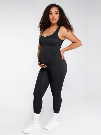 Seamless Eco-friendly Back Lifting Abdominal Supports Maternity Catsuit Jumpsuit